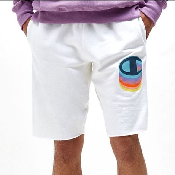 New CHAMPION White Reverse Weave Color Shadow Cut Off Shorts - Picture 8 of 11